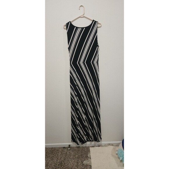 White House Black Market Black & White Maxi Dress Classic  Elegance Sz L - Picture 4 of 7